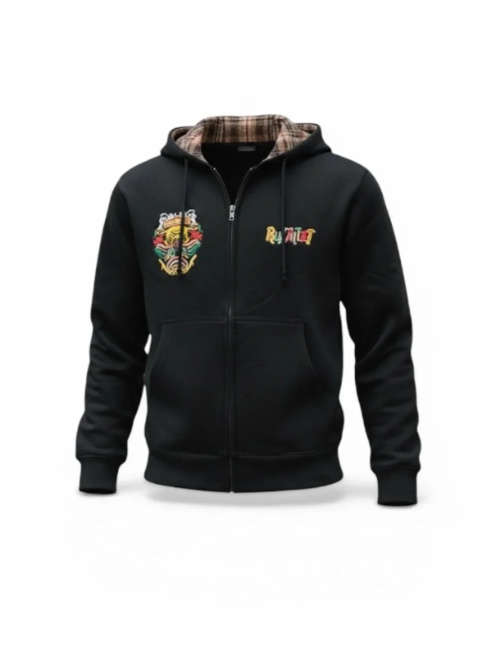 Ruff n Tuff NWT Black Zip-Up Hoodie Jacket with Hood Lining